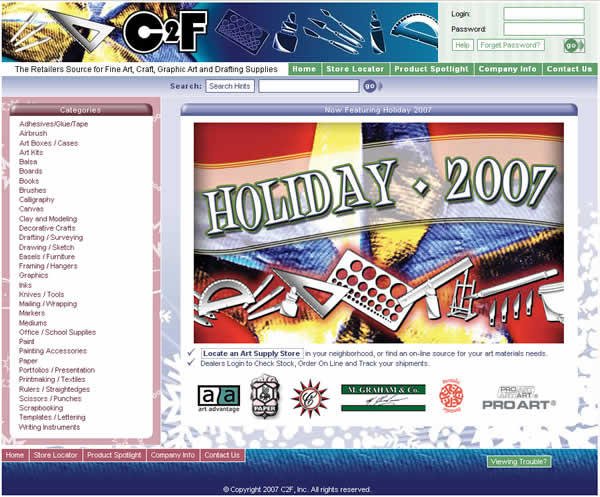 C2F Web Site Holiday 2007 Theme
